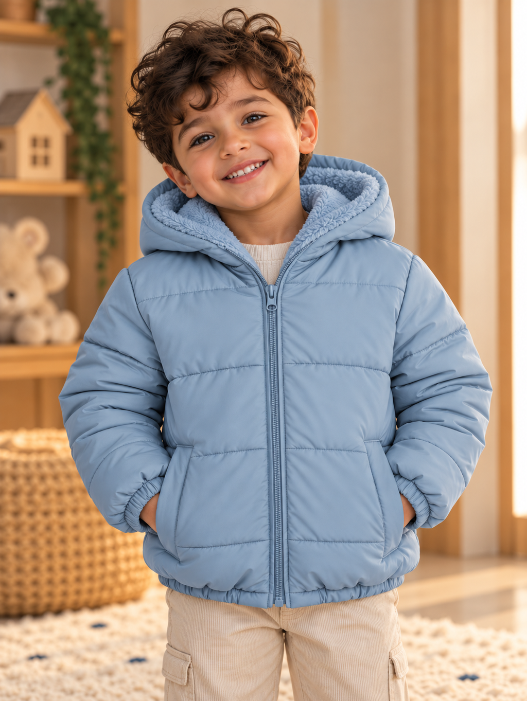 Lined Cozy Baby Blue Jacket