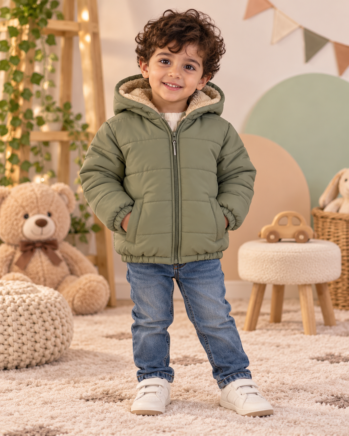 Lined Cozy Green Jacket
