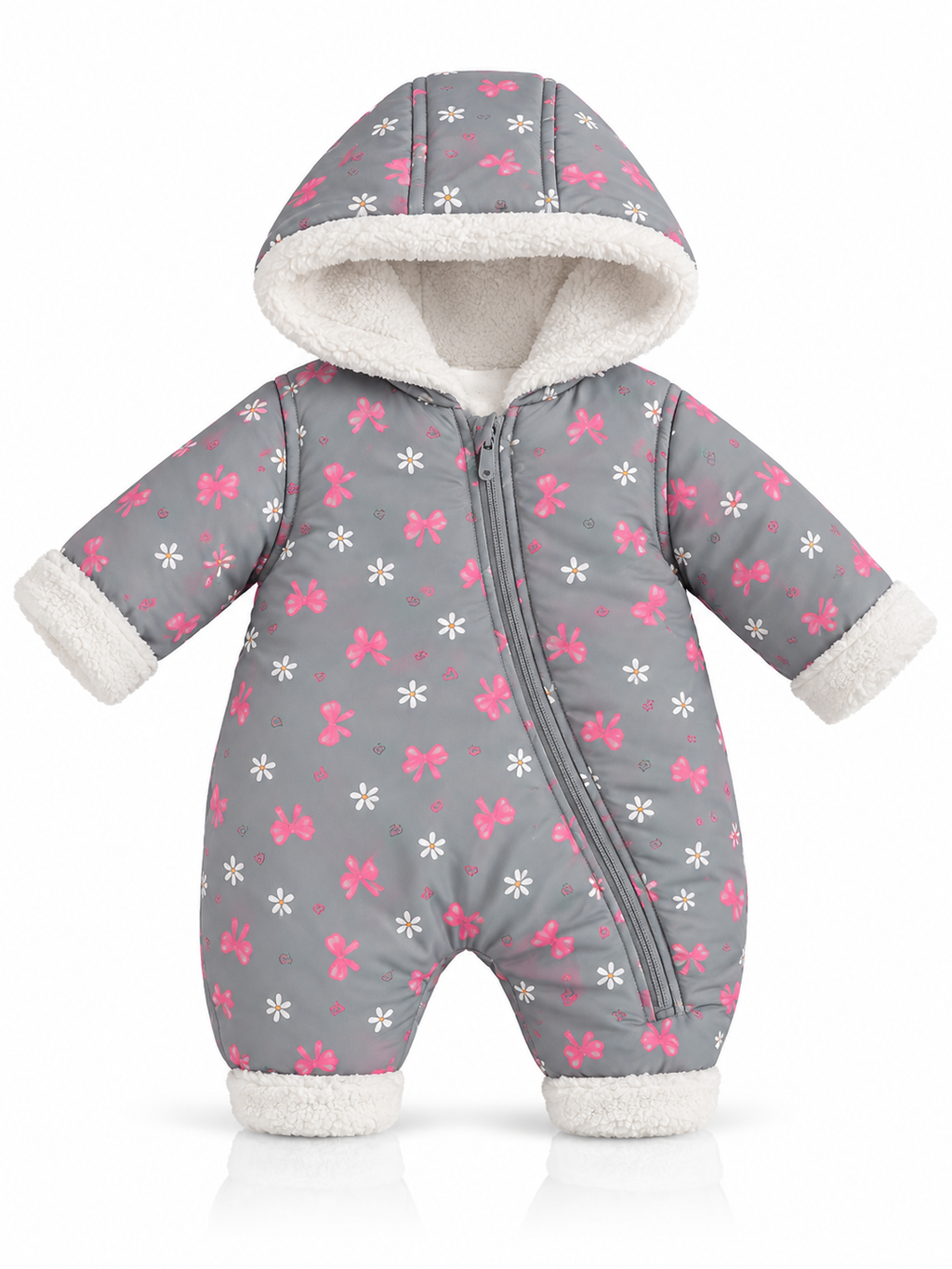 Pink Bow - Baby Snowsuit