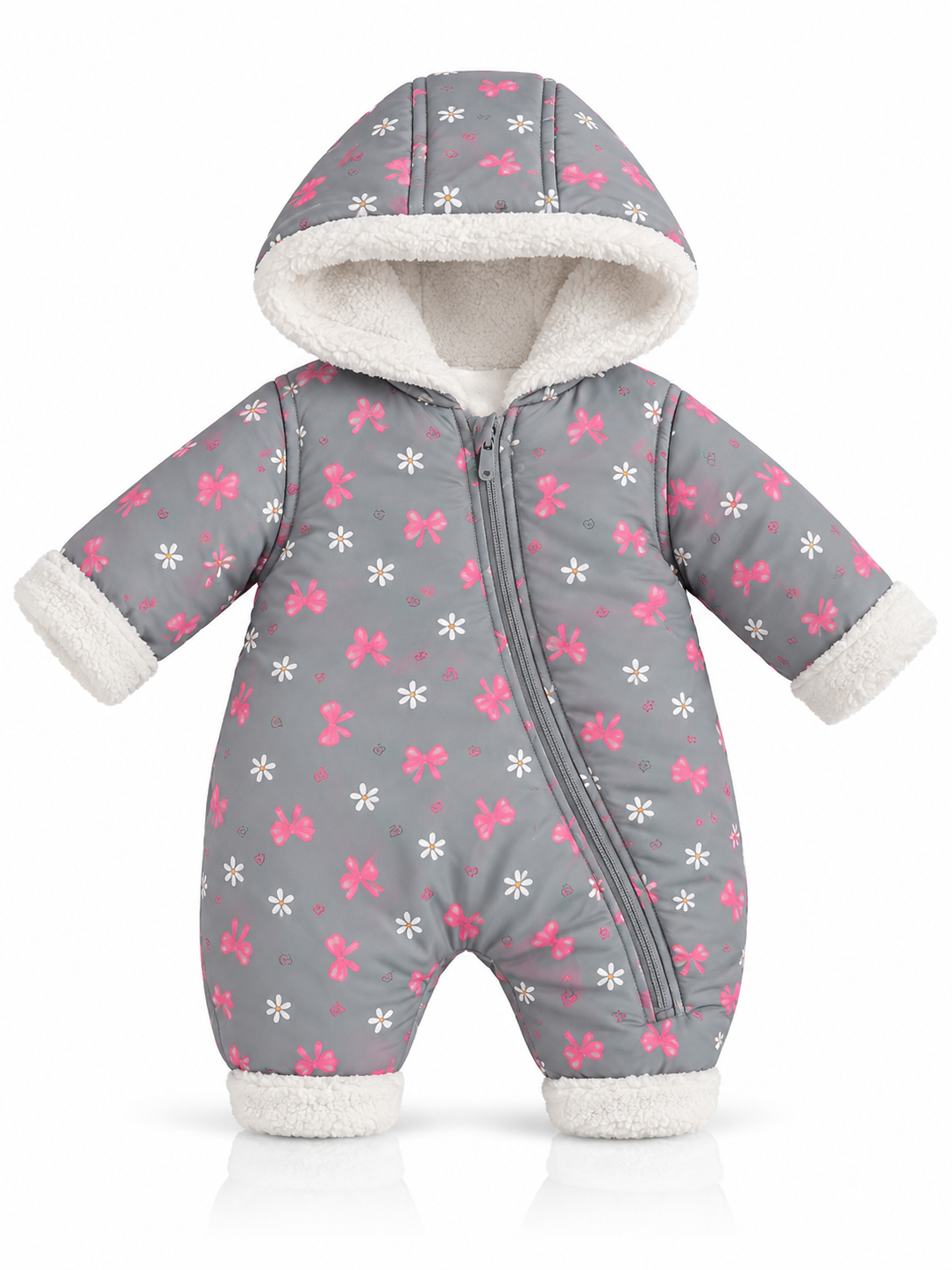 Pink Bow - Baby Snowsuit