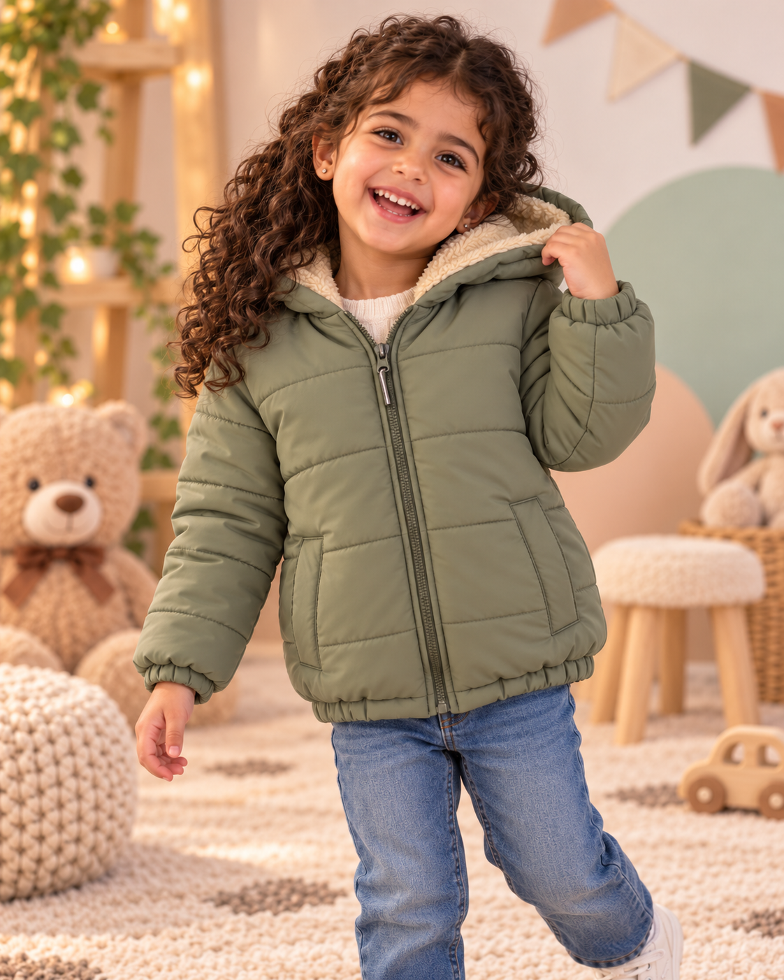 Lined Cozy Green Jacket