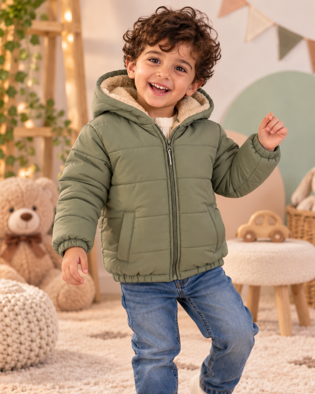 Lined Cozy Green Jacket